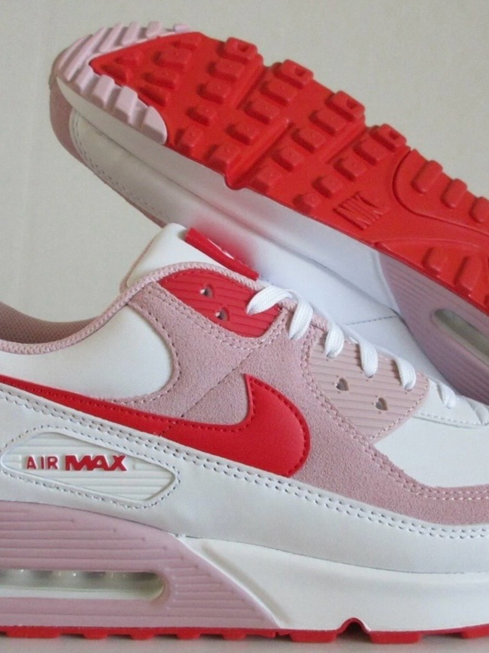NIKE AIR MAX 90 QS VALENTINES DAY WHITE-UNIVERSITY RED-PINK SZ 8